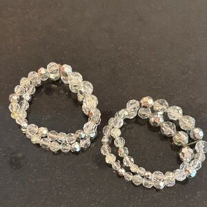 Chic Crystal Beaded Elastic Bracelet Set